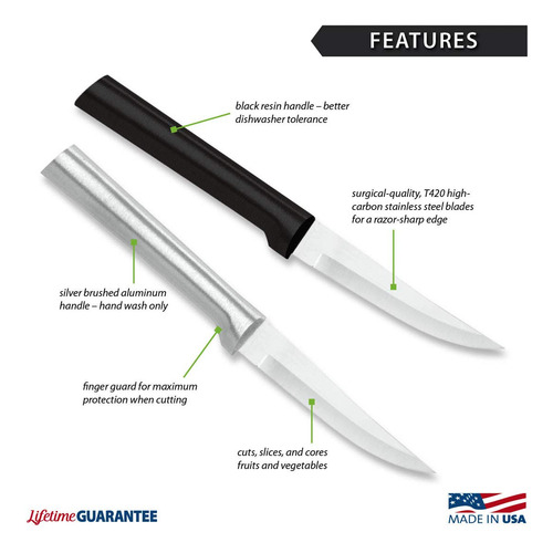 Cuchillo De Pelar Resistente Hoja De Acero Inoxidable 18 Cm