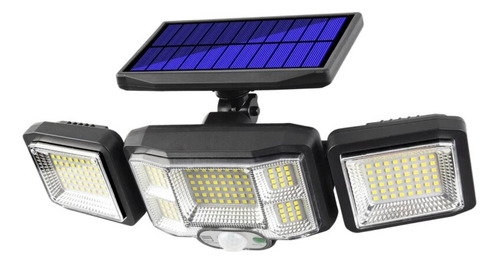 Lampara Solar Led Exterior 3 Cabezas Sensor + Control 