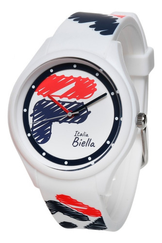 Reloj Fila Unisex Negro Casual Lifestyle 38199002 Color de la correa Blanco Color del bisel Azul