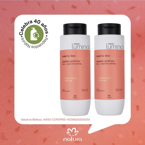Lumina Set 2 Shampoo Cabello Seco Natura