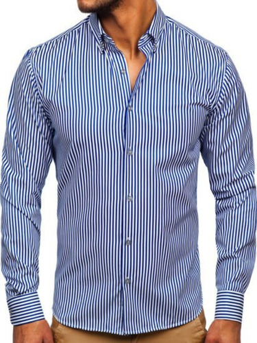 Camisa Christian Dior Hombre Rayada Celeste Algodon 100%