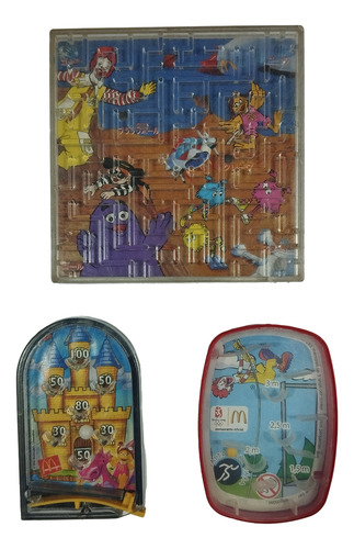 Kit 3 Mini Flipper Games Pinball Turma Do Ronald Mcdonalds (Usado)