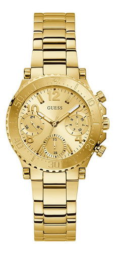 Reloj Multifunción Dorado Y Verde Para Mujer De Guess Us