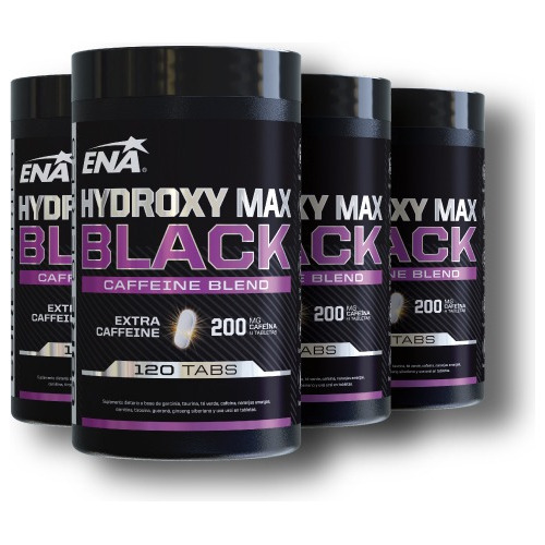 4 Hydroxy Max Black - Quemador Con Cafeína X120 Tabs Ena