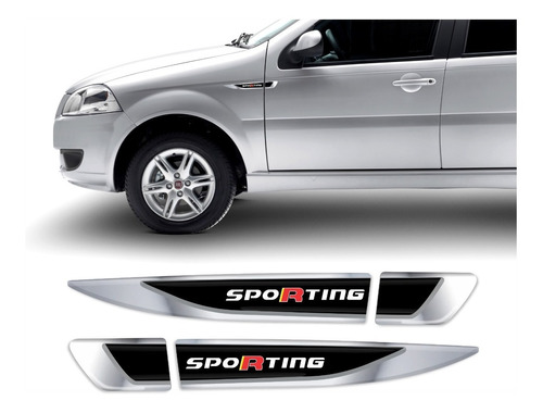 Par Emblema Adesivo Aplique Lateral Fiat Siena 2010/2013 65