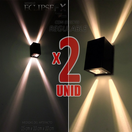 Imagen 1 de 10 de Aplique Difusor Pared Exterior 2 Unidades C/ Led Incluido 6w