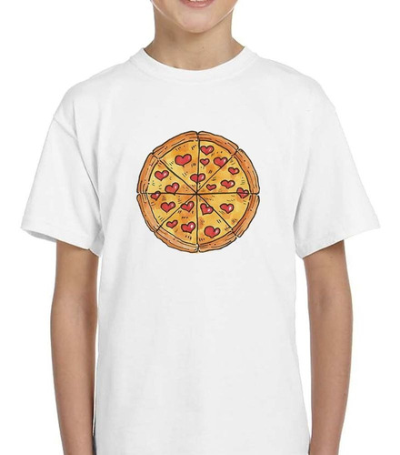 Remera De Niño Amor A La Pizza Condimento De Corazones