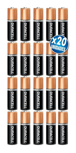 Pack 20 Pilas Aa Duracell  Alcalina Dura Hasta 10 Veces Mas