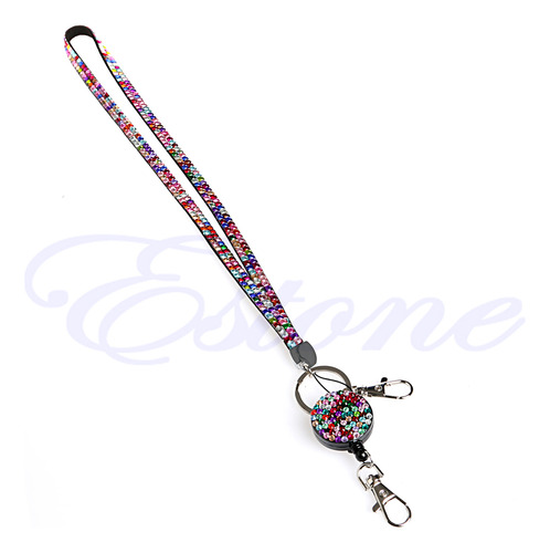 (c) Lanyard Con Cuello Brillante, Placa De Identificación Re