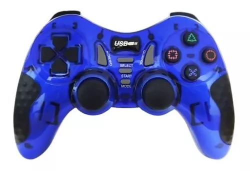 Mando Inalámbrico 6 en 1 para PS2 / Playstation / PC / PS3 / Android Tv Box  - AZUL - Promart