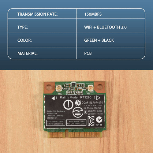 Wifi Wifi + Bluet, 150 Mbps, 2,4 Ghz, Rt3290 802.11b/g/n