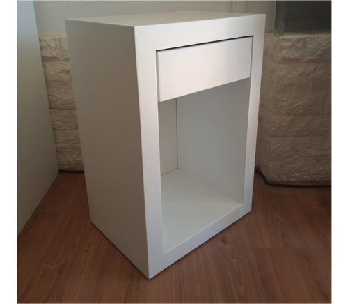 Imagen 3 de 9 de Mesa De Luz Laqueada 40x30x60 C/1 Cajon Moderna Minimalista