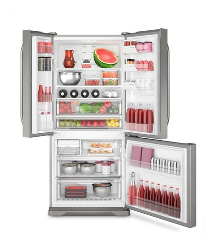Imagem 3 de 5 de Geladeira no frost Electrolux DM84 aço inoxidável com freezer 579L 127V