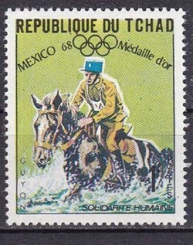 Estampillas Chad 1969 - Olimpicos Mexico / Equitación