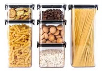 Comprar Juego x6 Frascos Tarros Herméticos Set Contenedores recipientes Alimentos IMBACK Color Negro