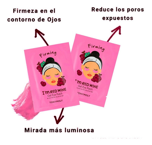 Parches Hidrogel Para Ojos Vino Tinto Reafirmante Tonymoly