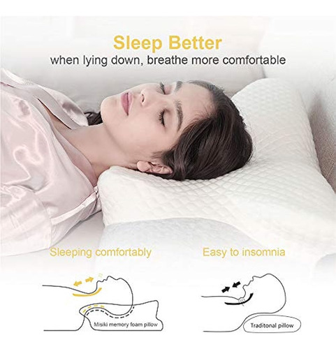 Misiki Almohada Ortopédica De Espuma Viscoelástica, Almohada