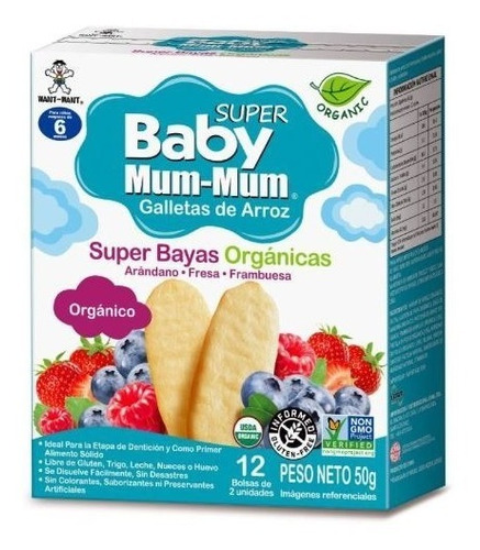 Pack Galletas Baby Mum Mum Super Bayas/arroz Manzana Zapallo