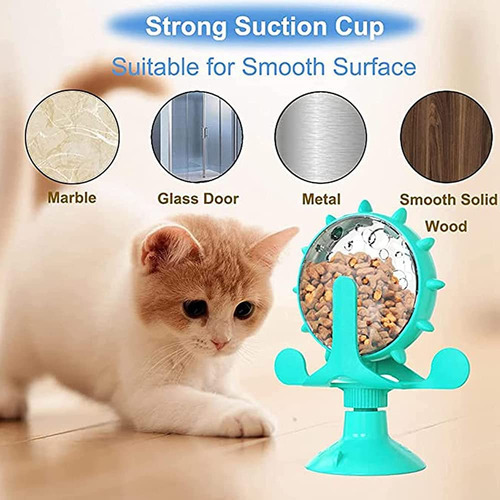 Pet Food Spinning Windmill,cat Dog Slow Automatic Feeder Toy