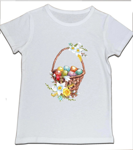 Camiseta Niña Canasta Huevos De Pascua