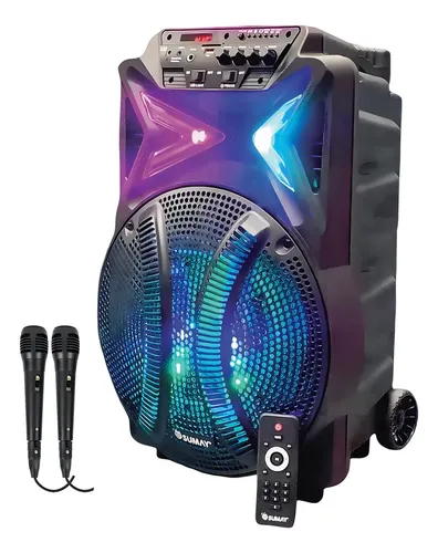 Caixa De Som Sumay Stone Alto Falante 15 800w 2 Mic Sm-cap45 Preta