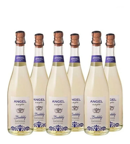 Imagen 1 de 2 de Caja X 6 - Angel Negro Bubbly - Espumante Dulce Natural