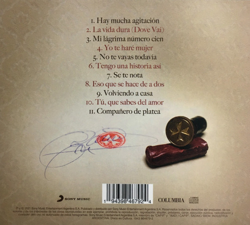Imagen 4 de 5 de Sandro - Tengo Un Historia Así - Cd / Álbum Nuevo