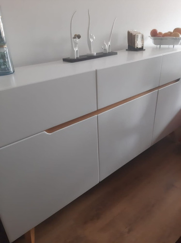 Imagen 8 de 9 de Mueble Aparador En Madera Lacada Blanco Y Robe Ref: Napoli2