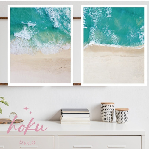 Imagen 1 de 1 de Set De 2 Cuadros - Playa - Orilla - Mar - 30x45