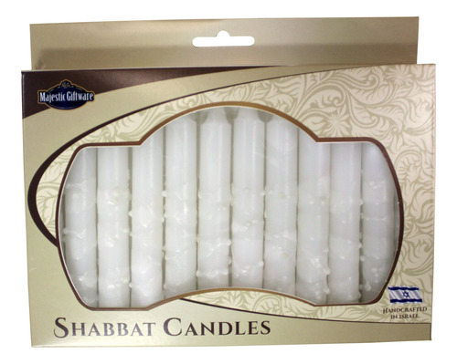 Majestic Giftware Paquete De 12 Velas De Shabbat Seguras Hec