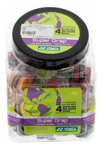 Yonex Super Grap Tennis Overgrip 60 Piece Bucket