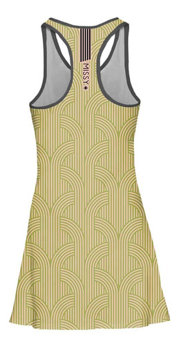 Imagem 6 de 6 de Vestido Beach Tennis C/ Shorts Listras Dourado Beachwear
