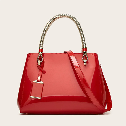 Bolso De Mujer De Charol De Color Caramelo De Moda Y Moderno