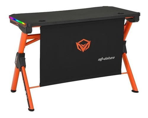 Escritorio gamer Meetion DSK20 fibra de carbono de 110cm x 75.5cm x 60cm negro y naranja Pintura de piano