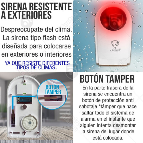 Imagen 3 de 8 de Sirena Externa Flash Inalambrica Alarma Local Alerta Sonora Visual Sensor Vecinal Estrobo Emergencia Casa Negocio