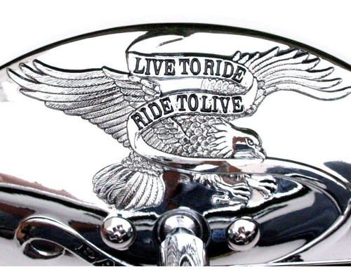 Espejo Moto Custom Aguila Live To Ride Choper Harley Bobber