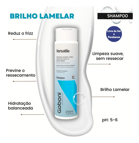 Shampoo Hidratação Imediata E Brilho Lamelar 250ml Versatile