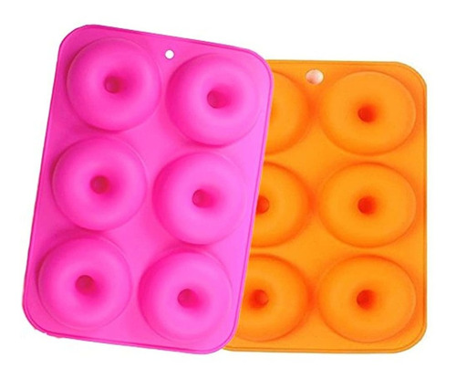 6cavity Silicone Donut Molds Conjunto De 2 Nonstick Fullsize