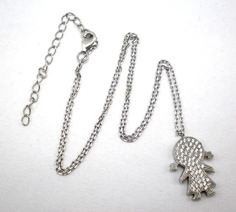 Cadena Y Dije De Plata 925 Nena Con Zafiros