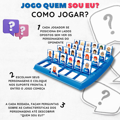 Jogo Quem Sou Eu ? Educativo Com Tabuleiro E Cartas Advinha