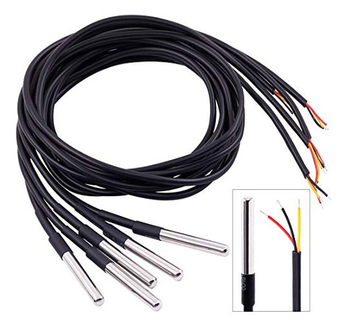 Sensor De Temperatura Ds18b20 Impermeable - 5 Unidades 1m/3.