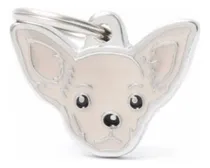 Comprar Chapita Identificadora Perro Chihuahua Crema Grabado Gratis