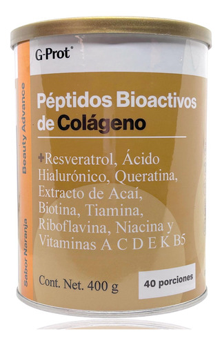 Péptidos De Colágeno Queratina 400 G Naranja G-prot