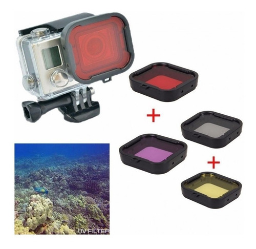 Kit De Filtros De Buceo Para Gopro Hero 4