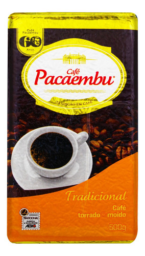 Café Torrado e Moído a Vácuo Tradicional Café Pacaembu Pacote 500g