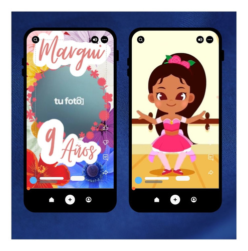 Invitación Digital De Cumpleaños Bailarina Clásica - Tiziben Rojo