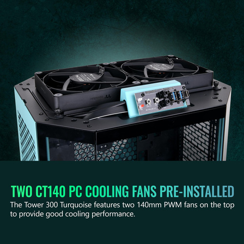 Funda Thermaltake Tower 300 Microatx Turquesa Con 2 X 140 Mm