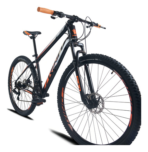 Bicicleta Aro 29 Rino Fitz Roy - 24v - Cambios Shimnao Cor Preto/laranja Tamanho Do Quadro 19