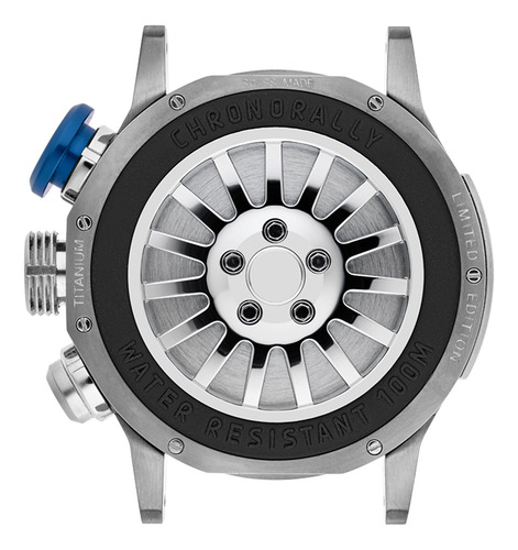 Reloj Hombre Edox 38001-tinnbu-bn Chronorally Correa Negro Bisel Plateado