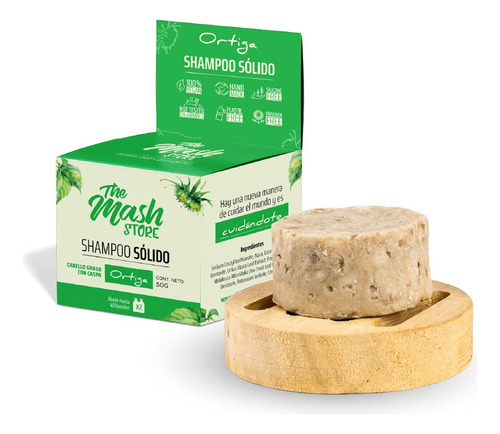 Shampoo Solido Natural Vegano Ortiga 50gr - Anticaspa The Mash Store